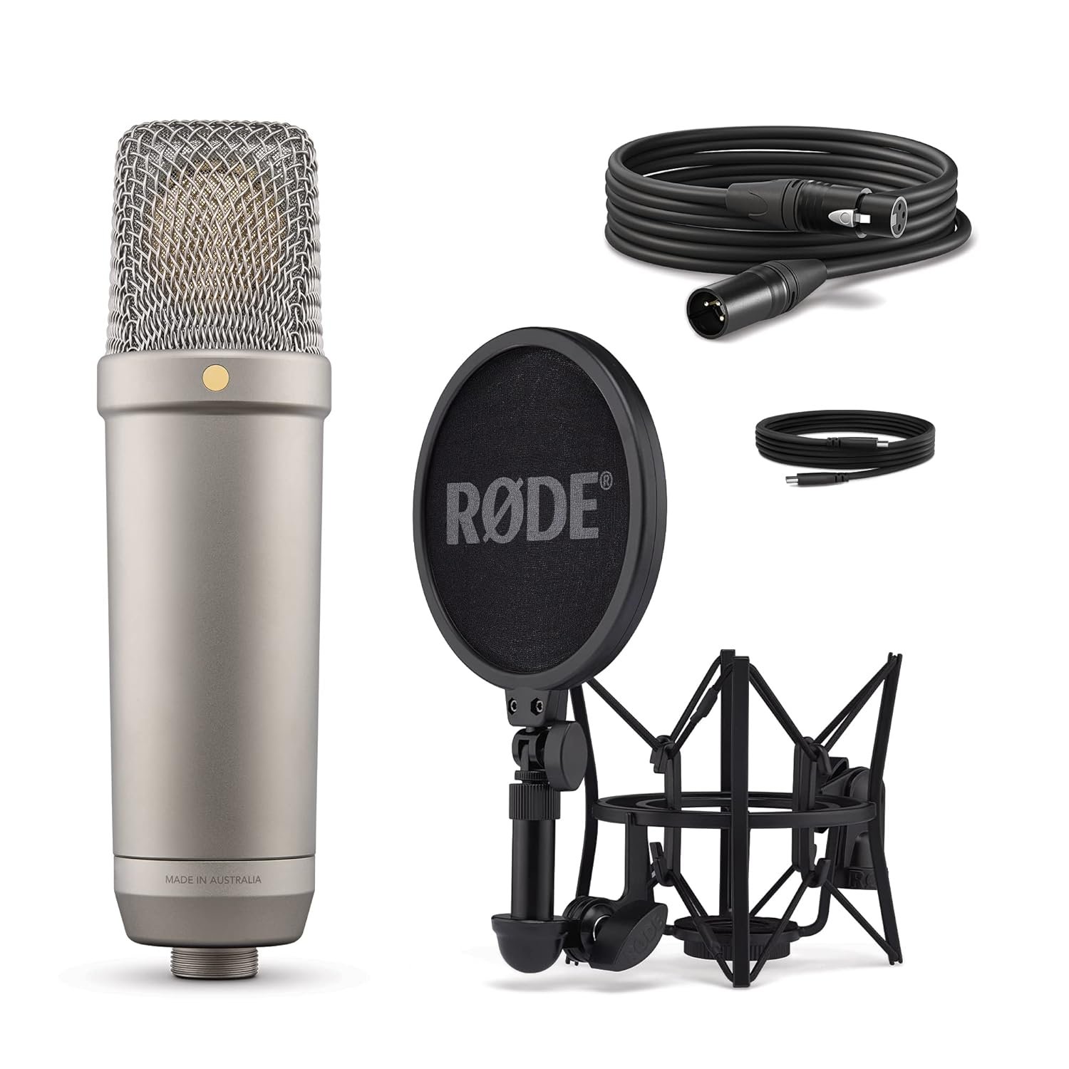 Rode Nt1 5Th Generation Large-Diaphragm Studio Condenser Microphone with XLR and USB Outputs, Shock Mount and Pop Filter for Music Production, Vocal Recording and Podcasting (Silver) - Image 3