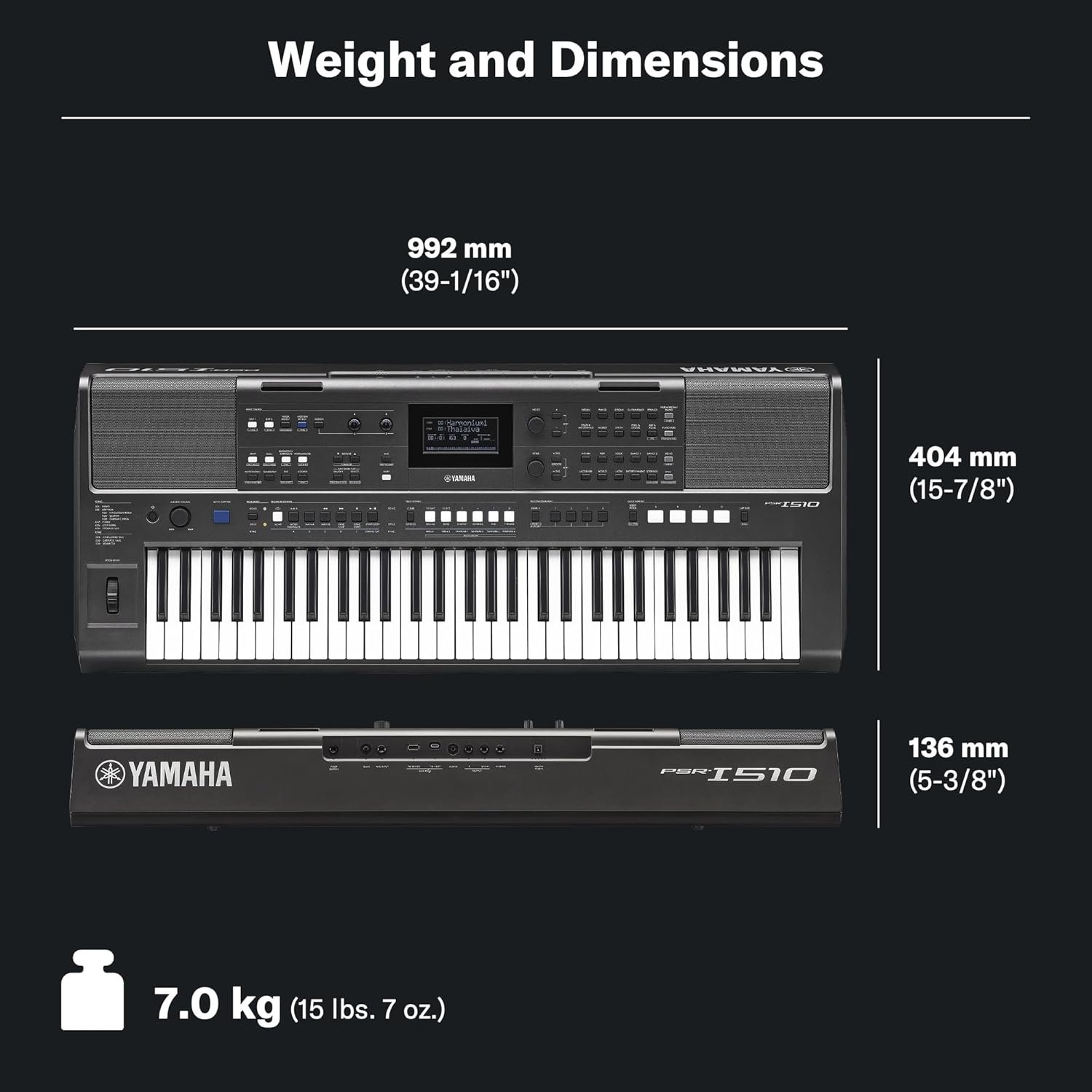 Yamaha PSR-I510 61-Key Portable Keyboard, Upgraded Version of PSR-I500, Indian & Western Tones, Enhanced Songs & Styles, Built-in Rhythms, Lesson Function, Power Adapter Included - Image 5