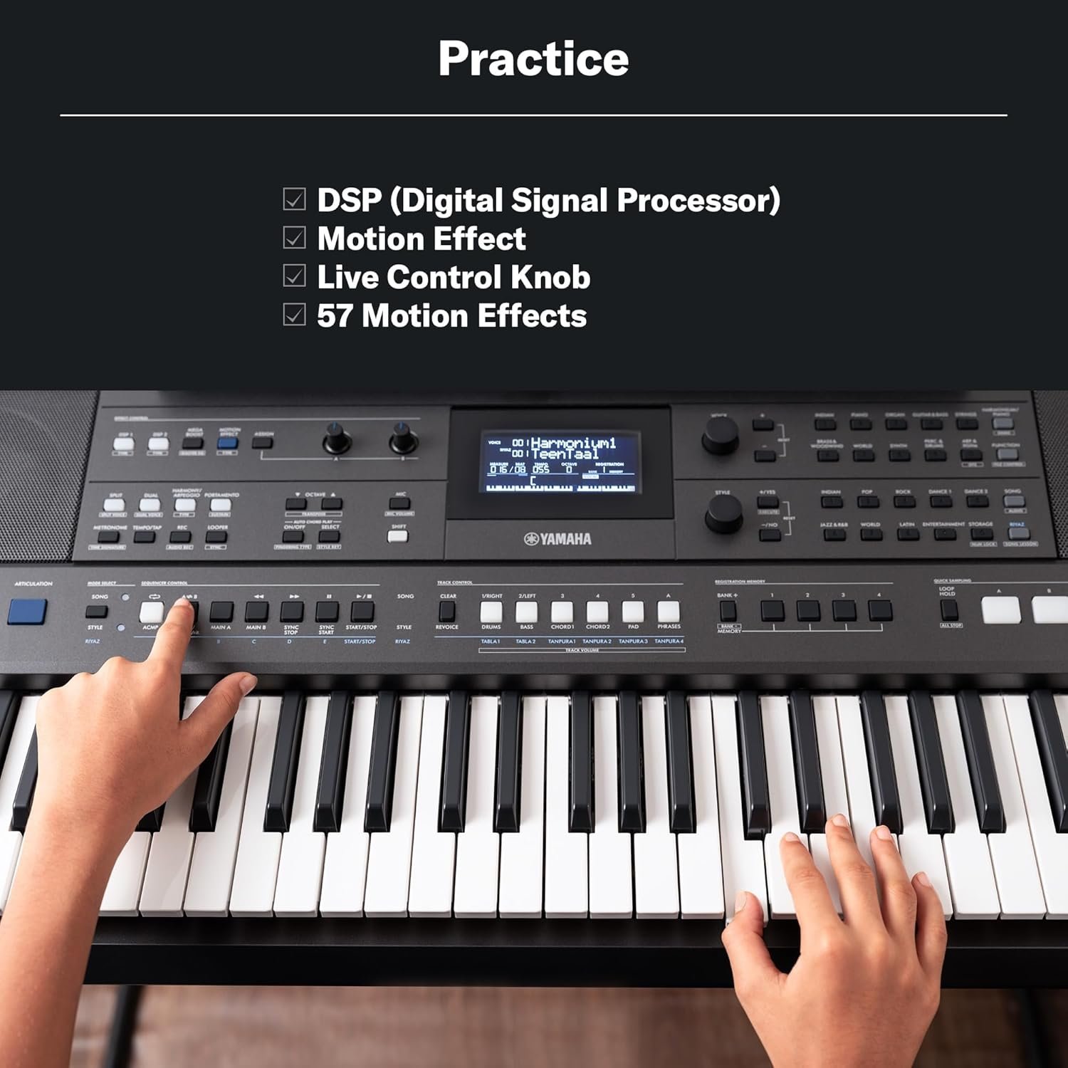 Yamaha PSR-I510 61-Key Portable Keyboard, Upgraded Version of PSR-I500, Indian & Western Tones, Enhanced Songs & Styles, Built-in Rhythms, Lesson Function, Power Adapter Included - Image 4