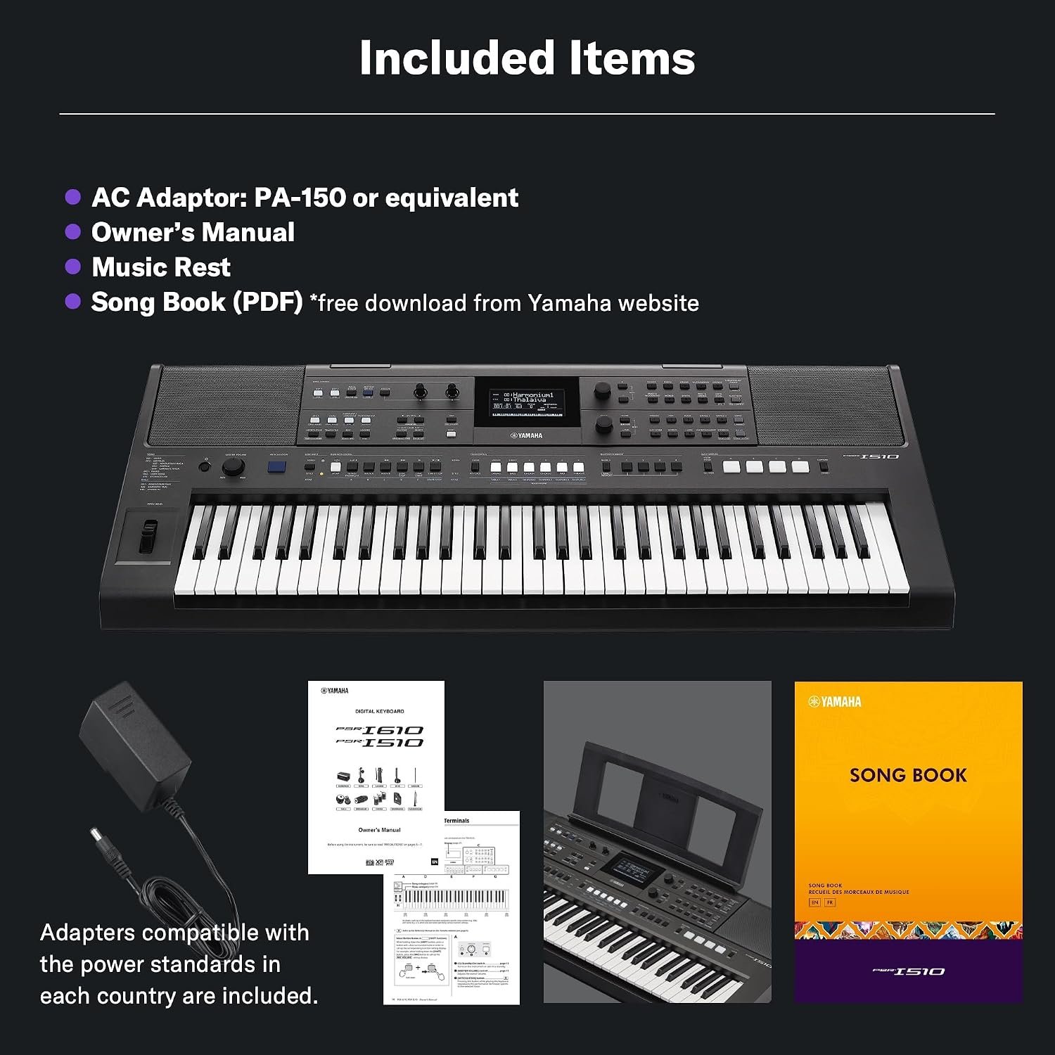 Yamaha PSR-I510 61-Key Portable Keyboard, Upgraded Version of PSR-I500, Indian & Western Tones, Enhanced Songs & Styles, Built-in Rhythms, Lesson Function, Power Adapter Included - Image 7